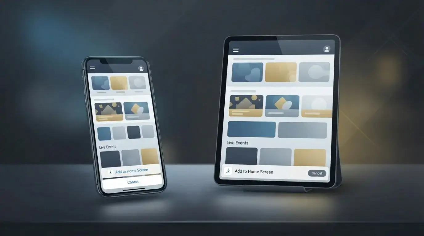 Mobile Casino-Nutzung auf Smartphone und Tablet mit Startbildschirm, Spielansicht und Kontobereich